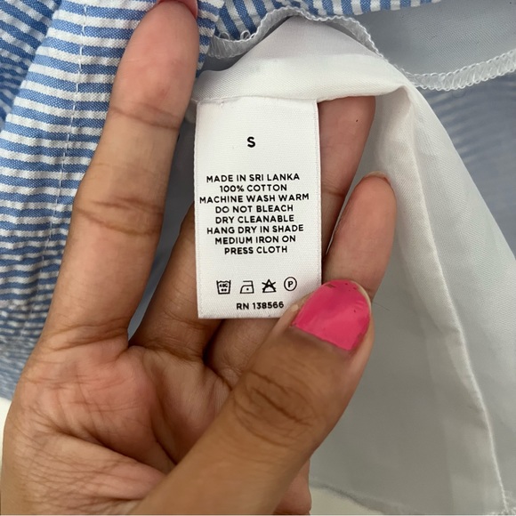 {Staud} 🔷 X Striped and Solid Catalina lace up dress - Picture 7 of 7